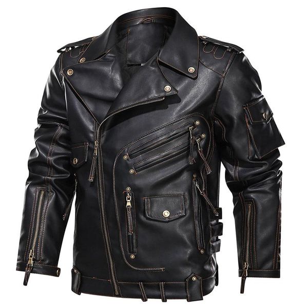 men's jackets mens winter leather jacket motorcycle pu men cool zipper multi-pocket bike chaquetas hombre coats, Black;brown
men's jackets mens winter leather jacket motorcycle pu men cool zipper multi-pocket bike chaquetas hombre coats, Black;brown