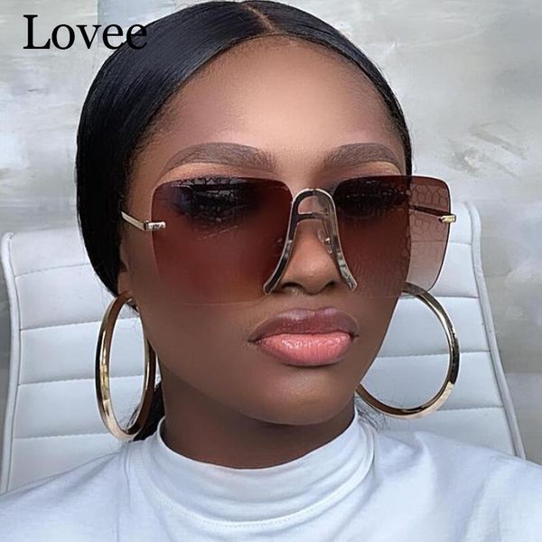 sunglasses vintage rimless square womens brand designer unique metal big nose bridge oversized gradient sun glasses female 2021, White;black
sunglasses vintage rimless square womens brand designer unique metal big nose bridge oversized gradient sun glasses female 2021, White;black