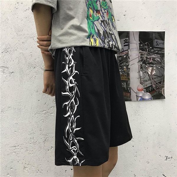 men's shorts summer print loose all-match casual oversize pants student straight fashion trousers for men, White;black
men's shorts summer print loose all-match casual oversize pants student straight fashion trousers for men, White;black