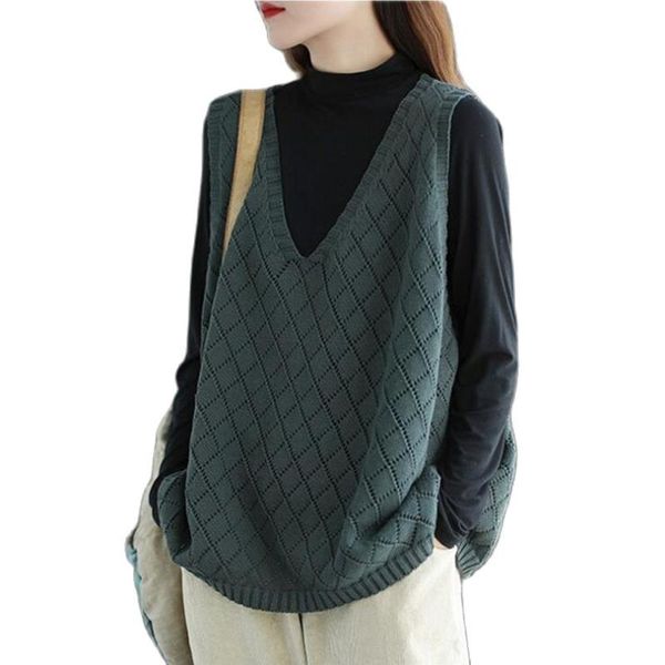 women's sweaters .y.fantasy 2021 retro jacket v-neck hollow vest year style outer wear autumn all-match thinloose knit, White;black
women's sweaters .y.fantasy 2021 retro jacket v-neck hollow vest year style outer wear autumn all-match thinloose knit, White;black