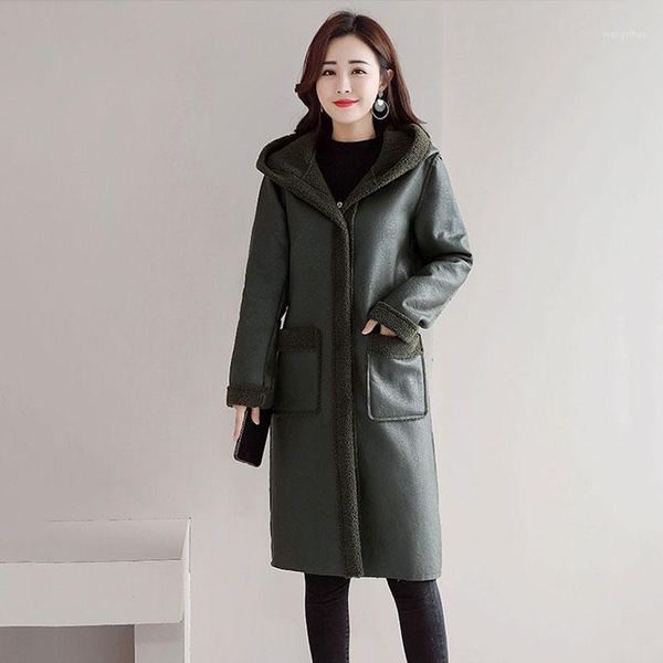 leather coat mid-length women's 2021 autumn winter korean loose fur one plus velvet thick windbreaker female outwear q363, Black
leather coat mid-length women's 2021 autumn winter korean loose fur one plus velvet thick windbreaker female outwear q363, Black