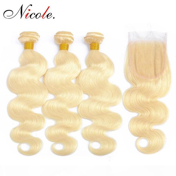 nicole brazilian 613 body wave bundles with closure blonde color remy human hair 100g pc 3 bundles with lace closure, Black
nicole brazilian 613 body wave bundles with closure blonde color remy human hair 100g pc 3 bundles with lace closure, Black
