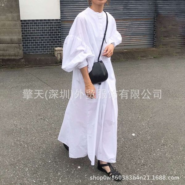 long sleeve maxi length switching fashion color casual, White;black
long sleeve maxi length switching fashion color casual, White;black