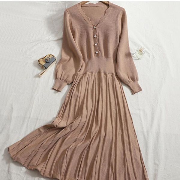 casual dresses fashion women's v neck knitting sweater autumn winter long sleeve midi vestidos de mujer aline black robe, Black;gray
casual dresses fashion women's v neck knitting sweater autumn winter long sleeve midi vestidos de mujer aline black robe, Black;gray