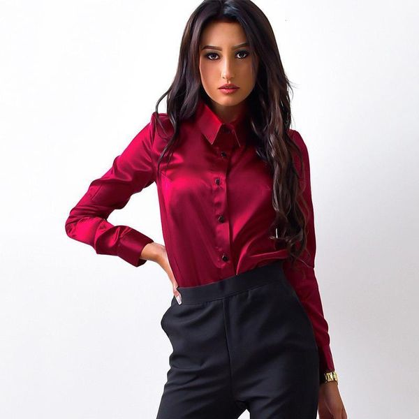 blusa women blouse elegant wine red green satin shirt turn down collar longth sleeve female formal office ol blouse women, White
blusa women blouse elegant wine red green satin shirt turn down collar longth sleeve female formal office ol blouse women, White