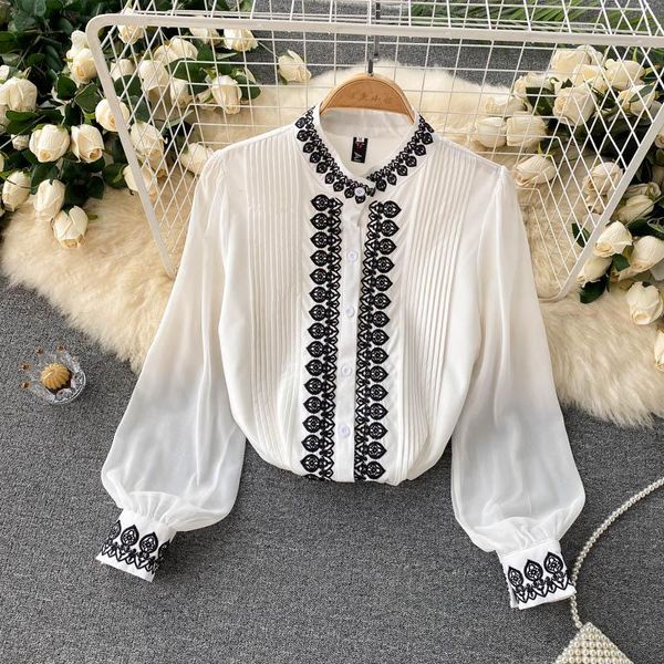 women's blouses & shirts temperament blouse vintage embroidery long sleeve blusas shirt female pleasted all-matched chiffon tunic fashi, White
women's blouses & shirts temperament blouse vintage embroidery long sleeve blusas shirt female pleasted all-matched chiffon tunic fashi, White