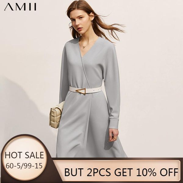 amii minimalism spring offical lady women's dress causal solid vneck full sleeve high waist chiffon dress for women 12130010, Black;gray
amii minimalism spring offical lady women's dress causal solid vneck full sleeve high waist chiffon dress for women 12130010, Black;gray