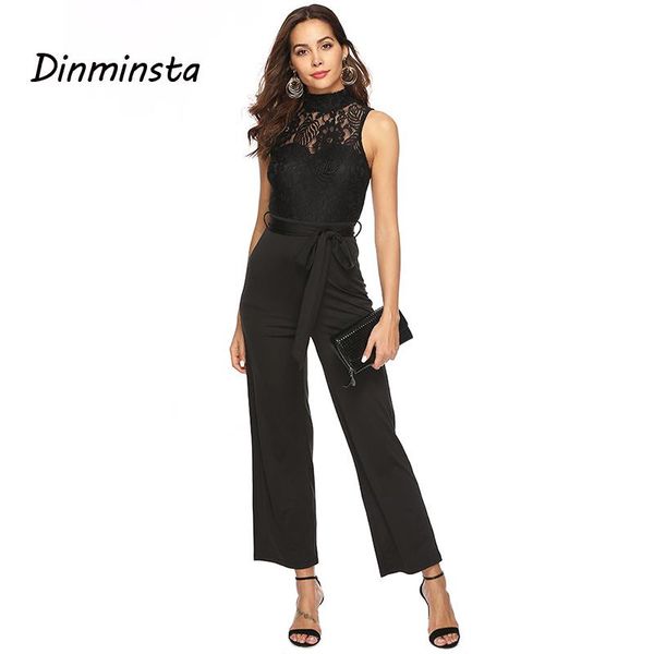 women's jumpsuits & rompers dinminsta women floral lace hollow out patched summer high waist turtleneck sleeveless wide leg office one, Black;white
women's jumpsuits & rompers dinminsta women floral lace hollow out patched summer high waist turtleneck sleeveless wide leg office one, Black;white