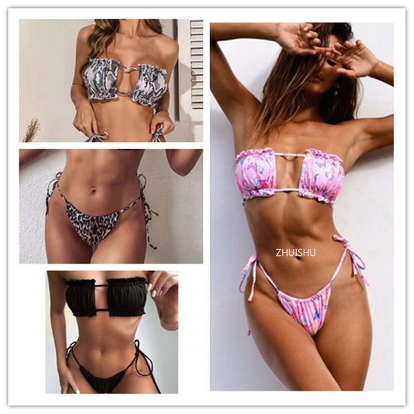 women's swimwear bikini 2021 pleated bandeau swimsuit female womenthong set bather swimming beachwear for bathing suit, White;black
women's swimwear bikini 2021 pleated bandeau swimsuit female womenthong set bather swimming beachwear for bathing suit, White;black