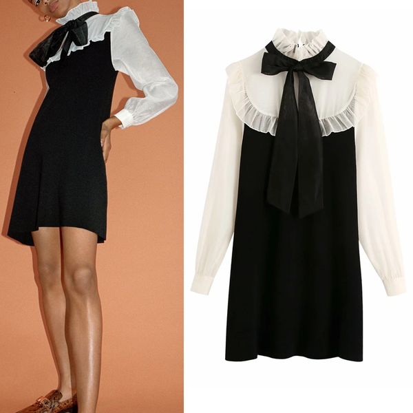 New Organza 2021 Patchwork Black Mini Knitted Women Autumn High Neck Bow Tied Long Sleeve Ruffle Dress Woman Kawaii Dresses I7nl 5PVQ, Black;gray
New Organza 2021 Patchwork Black Mini Knitted Women Autumn High Neck Bow Tied Long Sleeve Ruffle Dress Woman Kawaii Dresses I7nl 5PVQ, Black;gray