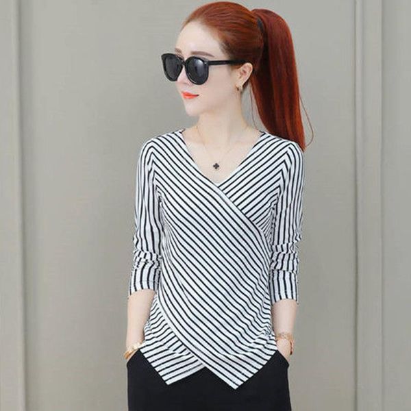 women's blouses & shirts fashion temperament spring summer stripe long sleeve v-neck shirt splicing casual loose lace elegant dd8246, White
women's blouses & shirts fashion temperament spring summer stripe long sleeve v-neck shirt splicing casual loose lace elegant dd8246, White