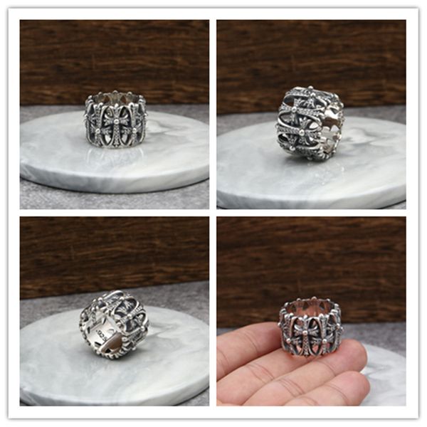 925 sterling silver vintage handmade crosses thick band rings with stones american euro punk gothic designer antique silver luxury jewelry
925 sterling silver vintage handmade crosses thick band rings with stones american euro punk gothic designer antique silver luxury jewelry