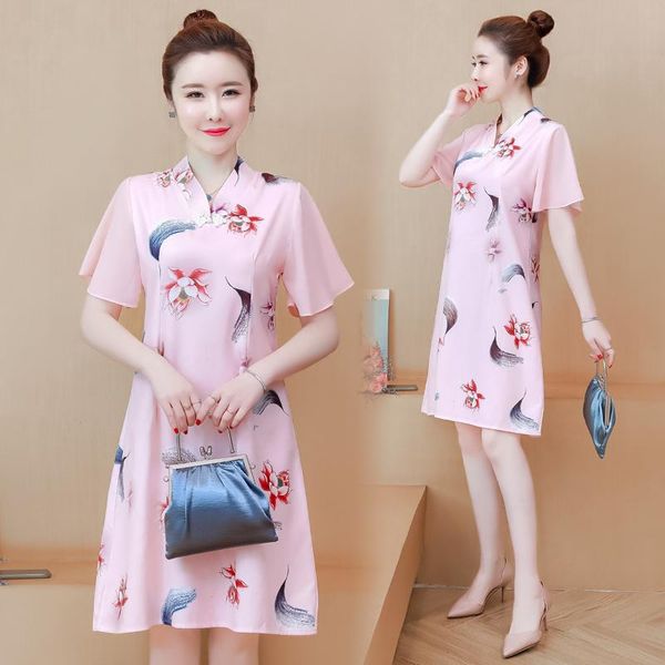ethnic clothing pink qipao plus size women fashion 2021 summer short sleeve floral print v neck sweet girl elegant daily cheongsam dresses, Red
ethnic clothing pink qipao plus size women fashion 2021 summer short sleeve floral print v neck sweet girl elegant daily cheongsam dresses, Red