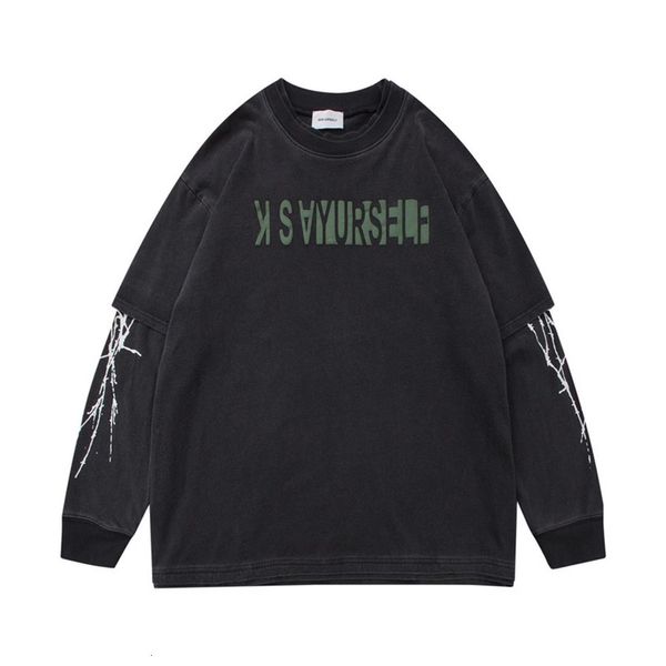 2021 new foaming printing askyurself t-shirt women men long sleeve mock two-piece vintage tee 8rio, White;black
2021 new foaming printing askyurself t-shirt women men long sleeve mock two-piece vintage tee 8rio, White;black