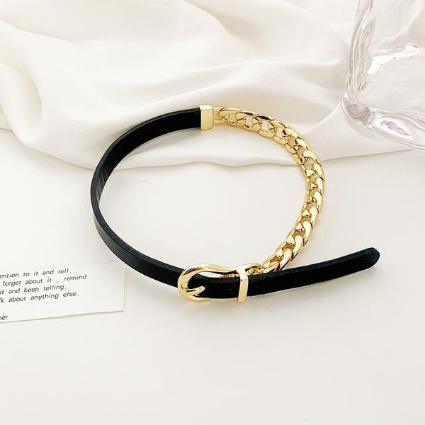 punk style chokers necklace for women alloy splicing leather chains fashion party necklace teen girls jewelry 2021 accessories, Golden;silver
punk style chokers necklace for women alloy splicing leather chains fashion party necklace teen girls jewelry 2021 accessories, Golden;silver