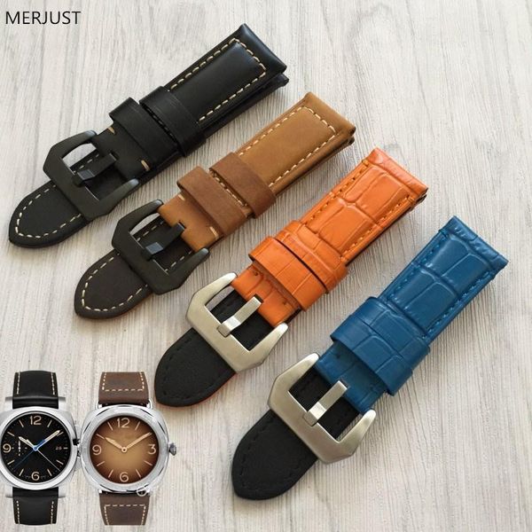 watch bands merjust italian genuine leather handmade band retro straps 24mm brown black blue orange for pam man tool, Black;brown
watch bands merjust italian genuine leather handmade band retro straps 24mm brown black blue orange for pam man tool, Black;brown