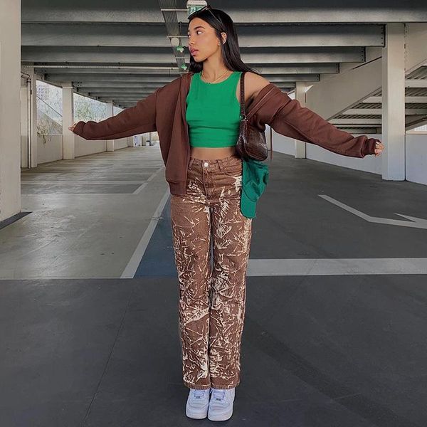 women's jeans brown baggy print tie dye straight wide leg loose high waist long jean 2021 summer casual y2k street girls pants femme, Blue
women's jeans brown baggy print tie dye straight wide leg loose high waist long jean 2021 summer casual y2k street girls pants femme, Blue