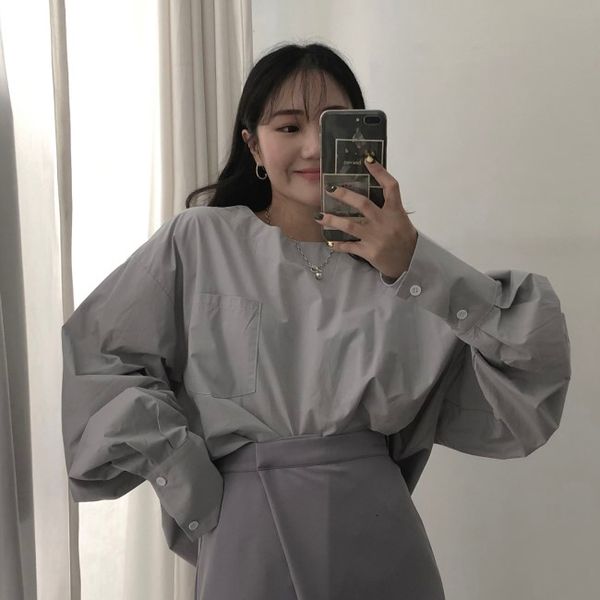 2021 retro spring and autumn new solid plus size loose slim o neck pullover shirts sleeve women blouse 6hsy, White;black
2021 retro spring and autumn new solid plus size loose slim o neck pullover shirts sleeve women blouse 6hsy, White;black