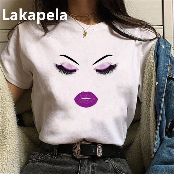 2021 90s makeup art eyelashes print vogue t shirt women beauty kawaii tshirt streetwear summer woman clothes drop shipping, White
2021 90s makeup art eyelashes print vogue t shirt women beauty kawaii tshirt streetwear summer woman clothes drop shipping, White