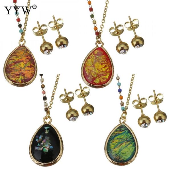 earrings & necklace sequins waterdrop rhinestone stainless steel jewelry set stud earring colorful beads oval chain party 17inch, Silver
earrings & necklace sequins waterdrop rhinestone stainless steel jewelry set stud earring colorful beads oval chain party 17inch, Silver