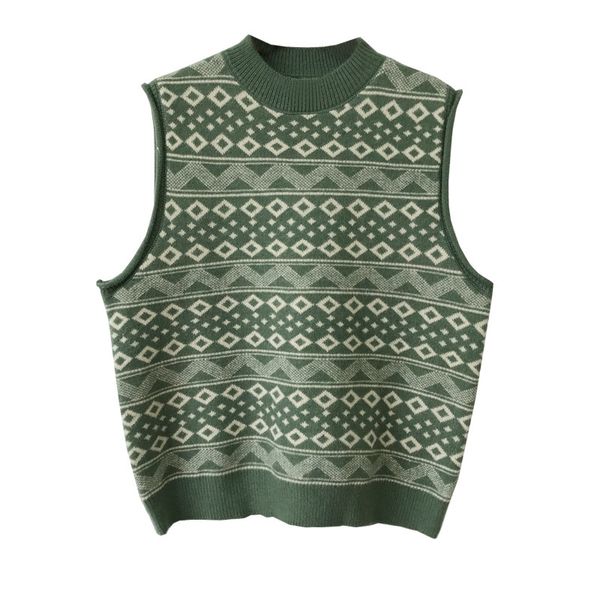 2021 new autumn geometric pattern retro printing contrast color pullover vest sweater evaf, White;black
2021 new autumn geometric pattern retro printing contrast color pullover vest sweater evaf, White;black