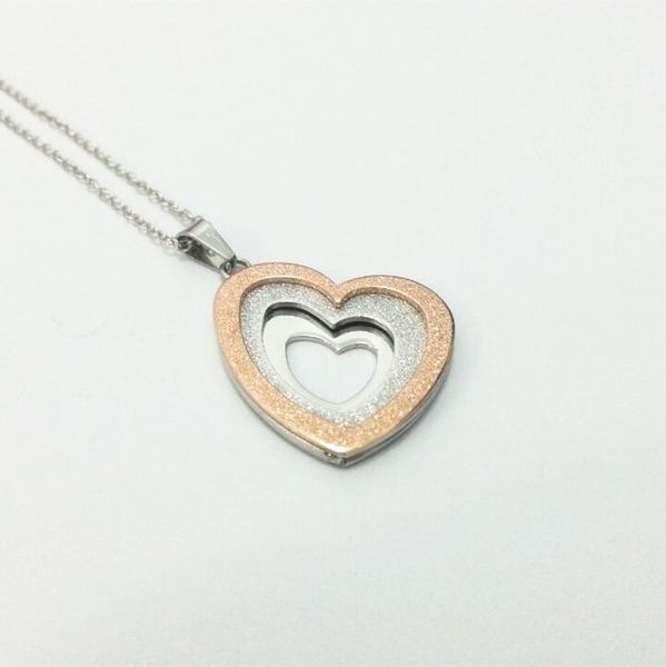 pendant necklaces fashion female heart pendants rose gold stainless steel frosting three layers necklace jewelry for women, Silver
pendant necklaces fashion female heart pendants rose gold stainless steel frosting three layers necklace jewelry for women, Silver