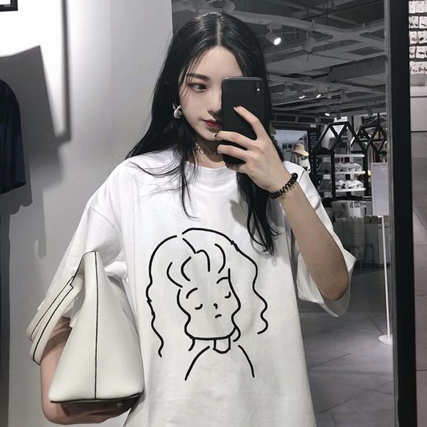women's t-shirt summer korean missing ins super fire jacket hip-hop in the long section loose women harajuku camisetas de mujeres, White
women's t-shirt summer korean missing ins super fire jacket hip-hop in the long section loose women harajuku camisetas de mujeres, White