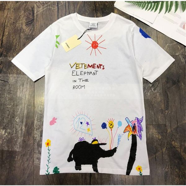 2021 new t camisa masculina mulher 1:1 alta qualidade graffiti elefante colorido dos desenhos animados t-shirts vetements xlsg, White
2021 new t camisa masculina mulher 1:1 alta qualidade graffiti elefante colorido dos desenhos animados t-shirts vetements xlsg, White