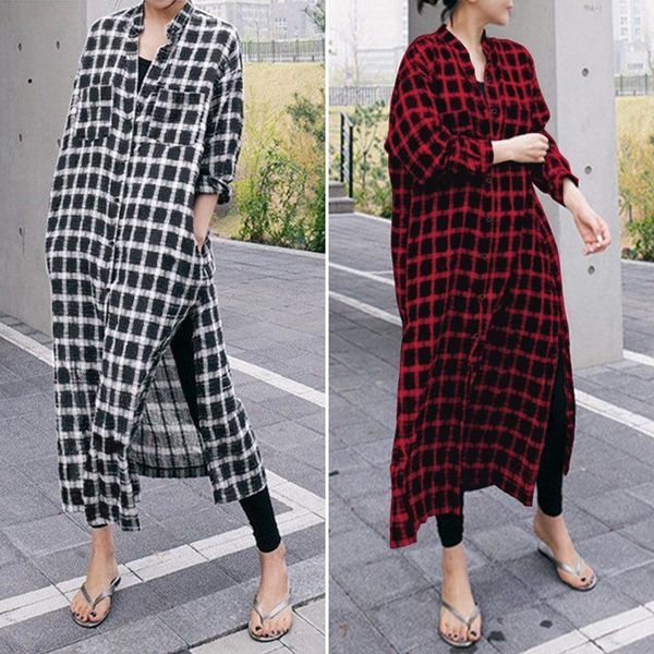 shirt dress for women lapel ladies vintage midi vestidos 2021 autumn long sleeve sundress casual plaid robe oversized 5xl, White
shirt dress for women lapel ladies vintage midi vestidos 2021 autumn long sleeve sundress casual plaid robe oversized 5xl, White