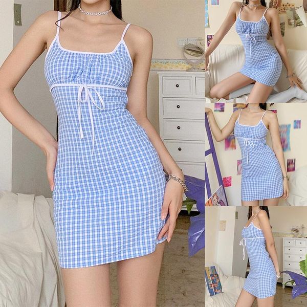 casual dresses women's style sling slim bag hips check plaid short dress blue, Black;gray
casual dresses women's style sling slim bag hips check plaid short dress blue, Black;gray