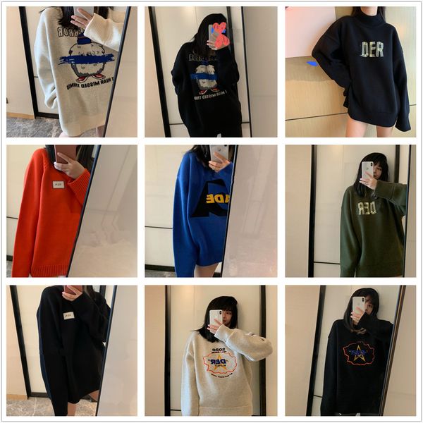design sense 21 autumn and winter new round neck letter printed sweater female star loose pullover sweater trend, White
design sense 21 autumn and winter new round neck letter printed sweater female star loose pullover sweater trend, White