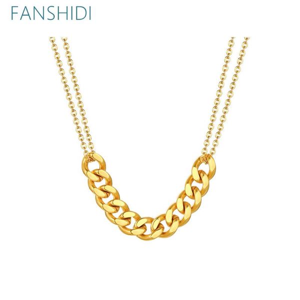 chains fanshidi double-layer cuban chain necklace titanium steel for women temperament sweater vintage jewelry, Silver
chains fanshidi double-layer cuban chain necklace titanium steel for women temperament sweater vintage jewelry, Silver