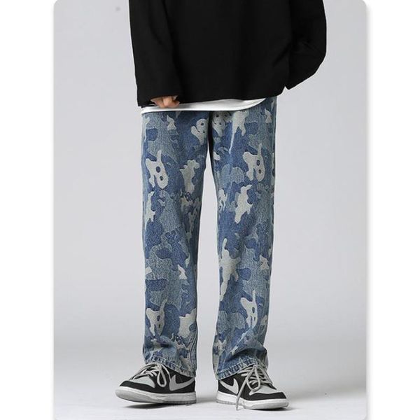 men's jeans mens straight casual wide-leg pants teens korean hip hop trousers loose denim, Blue
men's jeans mens straight casual wide-leg pants teens korean hip hop trousers loose denim, Blue