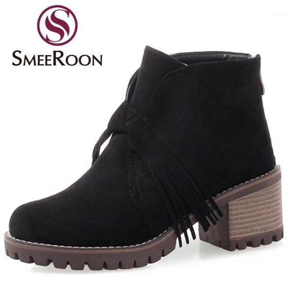 boots smeeroon 2021 round toe ankle for women zipper warm winter fashion square heels simple shoes1, Black 
boots smeeroon 2021 round toe ankle for women zipper warm winter fashion square heels simple shoes1, Black
