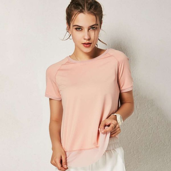 women te t-shirt sport yoga short sleeve loose stitching fitns breathable quick drying solid color t850, White
women te t-shirt sport yoga short sleeve loose stitching fitns breathable quick drying solid color t850, White