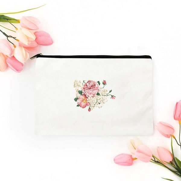 cosmetic bags & cases flower bag for makeup mini storage pouch women handbags organizer woman women's travel make up