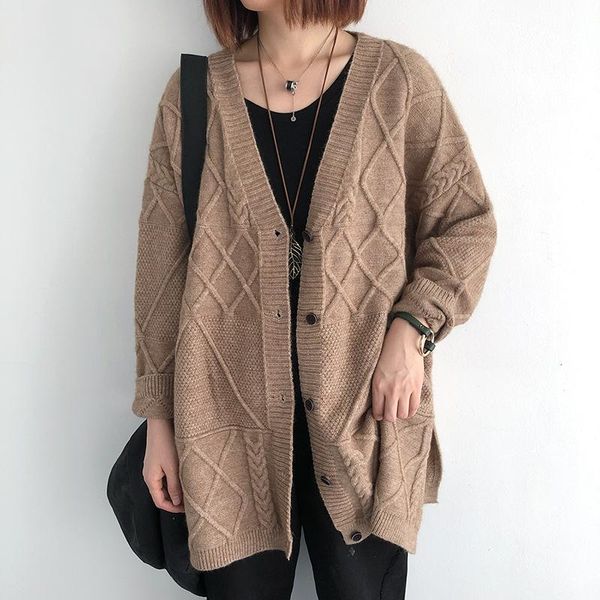 women's knits & tees johnature women vintage sweaters cardigan button jacquard coats v-neck long sleeve soft 2021 autumn loose, White
women's knits & tees johnature women vintage sweaters cardigan button jacquard coats v-neck long sleeve soft 2021 autumn loose, White