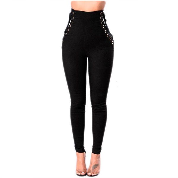 women's pants & capris fashion women clothes high waisted skinny long casual side bandage slim solid trousers, Black;white
women's pants & capris fashion women clothes high waisted skinny long casual side bandage slim solid trousers, Black;white