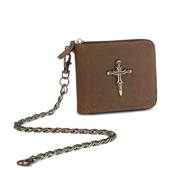 wallet popular men's crazy horse skin anti theft leather leisure belt chain zero cross multi card, Red;black
wallet popular men's crazy horse skin anti theft leather leisure belt chain zero cross multi card, Red;black