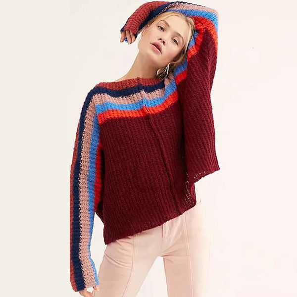 2021 new long sleeve pullovers for women autumn winter warm rainbow stripes sweater knitted sweaters d8ww, White;black
2021 new long sleeve pullovers for women autumn winter warm rainbow stripes sweater knitted sweaters d8ww, White;black