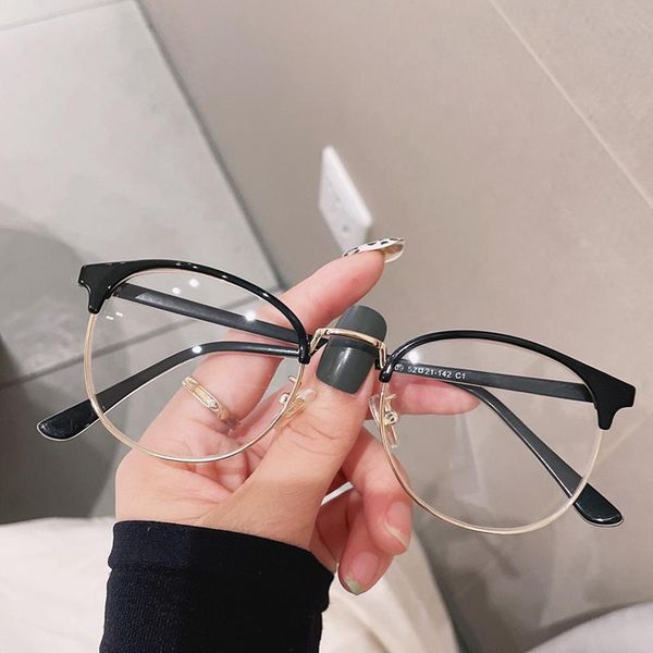 fashion sunglasses frames vintage metal half frame anti-blue glasses women optical transparent eyeglasses female comfortable computer specta, Black
fashion sunglasses frames vintage metal half frame anti-blue glasses women optical transparent eyeglasses female comfortable computer specta, Black