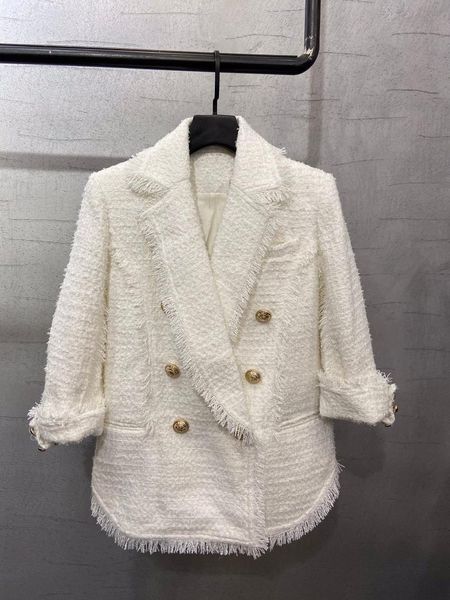 women's suits & blazers 2021 spring women tassel tweed white double breasted blazer jacket for ladies coat gdnz 3.01, White;black
women's suits & blazers 2021 spring women tassel tweed white double breasted blazer jacket for ladies coat gdnz 3.01, White;black