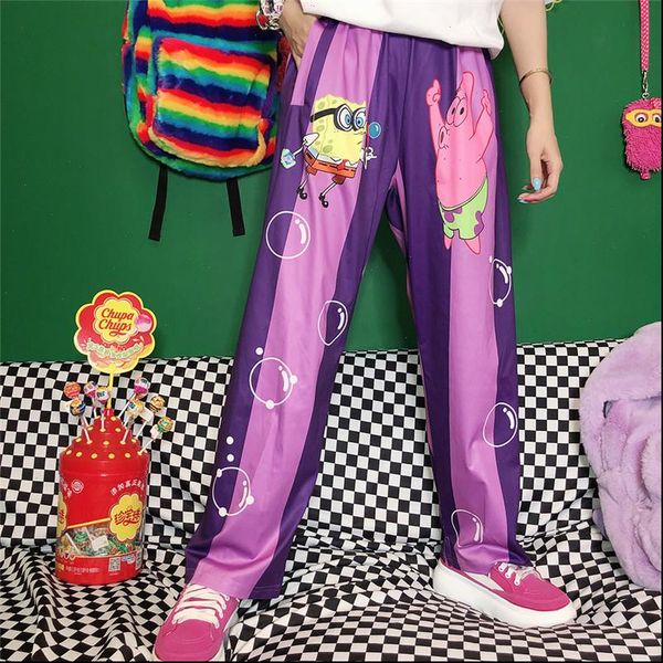 new summer pants women harajuku cute cartoon pants vintage striped pants casual trousers cotton elastic waist, Black;white
new summer pants women harajuku cute cartoon pants vintage striped pants casual trousers cotton elastic waist, Black;white