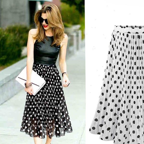 2021 vintage skirts mujer womens polka dot pleated high waist t jupe femme midi skirt flared swing holiday 916, Black
2021 vintage skirts mujer womens polka dot pleated high waist t jupe femme midi skirt flared swing holiday 916, Black