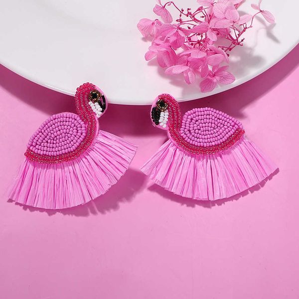 new fashion bohemian elegant lafite brides crane beads handmade tassel earrings, Silver
new fashion bohemian elegant lafite brides crane beads handmade tassel earrings, Silver
