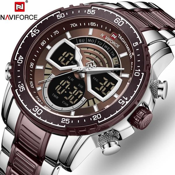 wristwatches naviforce watch men casual night light dual display fashion clock quartz waterproof relogio masculino, Slivery;brown
wristwatches naviforce watch men casual night light dual display fashion clock quartz waterproof relogio masculino, Slivery;brown