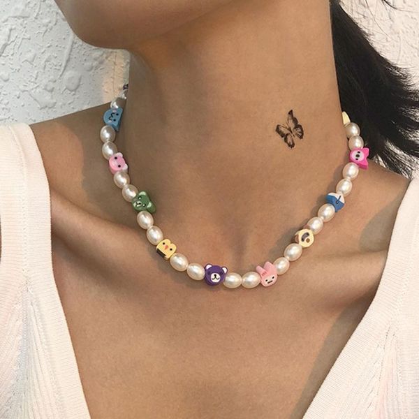 chokers kmvexo 2021 bohemian random flower animal stars clay beads necklace for women girls oval pearl chains choker collares necklaces, Golden;silver
chokers kmvexo 2021 bohemian random flower animal stars clay beads necklace for women girls oval pearl chains choker collares necklaces, Golden;silver
