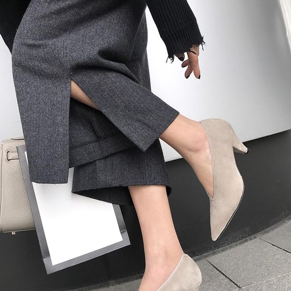 dress shoes ins women genuine leather cow sheep suede pumps professional office career european and american brand, Black
dress shoes ins women genuine leather cow sheep suede pumps professional office career european and american brand, Black