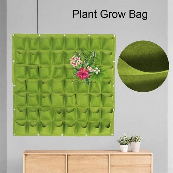 planters & pots 56 pockets wall hanging planting bags green plant grow planter vertical garden living bag yard supplies