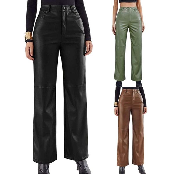 women's pants & capris women leather pants, high waist straight slimming side pockets solid color casual party fall trousers 2021 fashi, Black;white
women's pants & capris women leather pants, high waist straight slimming side pockets solid color casual party fall trousers 2021 fashi, Black;white
